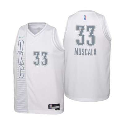 Oklahoma City Thunder #33 Mike Muscala Youth Nike White 202122 Swingman Jersey - City Edition